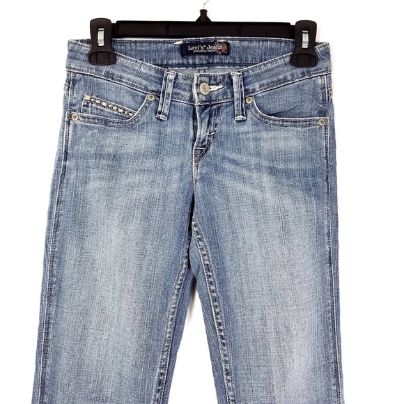 Levi's 70's Vibe Low Rise Fringe Hem Flare Jeans Denim - Picture 2 of 9